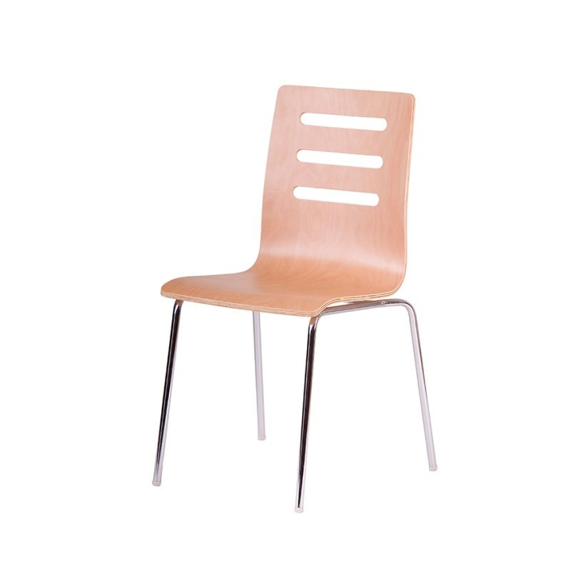 Jedálenská drevená stolička Tina, odtieň buk - chróm