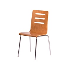 Jedálenská drevená stolička Tina, odtieň čerešňa - chróm