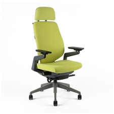 Kancelárska čalúnená stolička Karme, s podhlavníkom, zelená