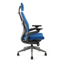 Kancelárska čalúnená stolička Karme, s podhlavníkom, modrá