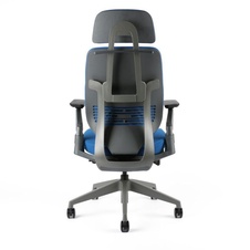 Kancelárska čalúnená stolička Karme, s podhlavníkom, modrá