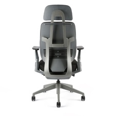 Kancelárska čalúnená stolička Karme, s podhlavníkom, čierna