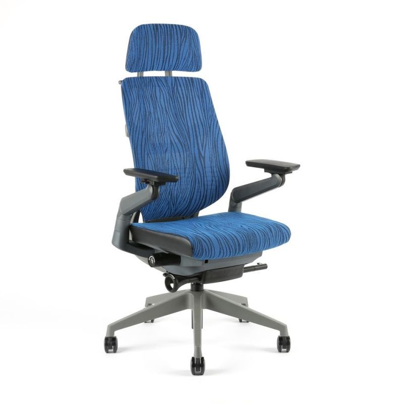 Kancelárska stolička Karme MESH, s podhlavníkom, modrá melír