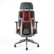 Kancelárska stolička Karme MESH, s podhlavníkom, červená mel