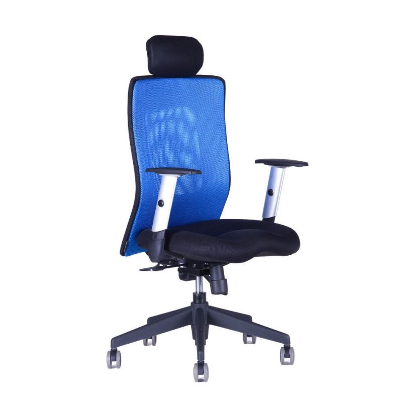 Kancelárska stolička CALYPSO XL, pevný podhlavník, modrá