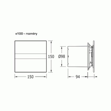 Dizajnový axiálny ventilátor CATA e100 GTH LED display, dobe