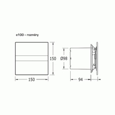 Dizajnový axiálny ventilátor CATA e100 GL, LED svetlo s regu