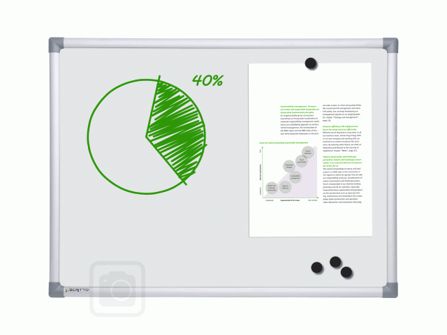 Magnetická popisovacia tabuľa SCRITTO lakovaná, 900 x 600