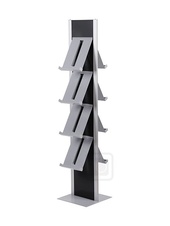 Stojan na letáky Totem obojstranný čierny, hliníkové vrecká