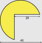 Výstražný polyuretánový kruhový profil na roh - 1m, priemer - 1