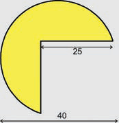Výstražný polyuretánový kruhový profil na roh - 1m, priemer 40 mm - 1