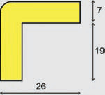 Výstražný polyuretánový štvorcový profil na roh - 1m, hrana - 1