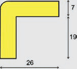 Výstražný polyuretánový štvorcový profil na roh - 1m, hrana 26 mm - 1