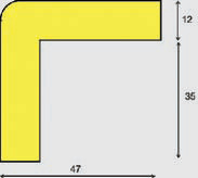 Výstražný polyuretánový štvorcový profil na roh - 1m, hrana - 1