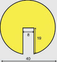 Výstražný polyuretánový kruhový profil na hranu - 1m, prieme - 1