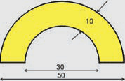 Výstražný polyuretánový kruhový profil na roh - 1m, priemer 50/30 mm - 1