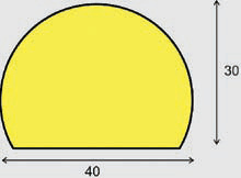 Výstražný polyuretánový kruhový profil na stenu - 1m, 40x30 - 1