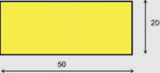 Výstražný polyuretánový obdĺžnikový profil na stenu - 1m, 50x20 mm - 1
