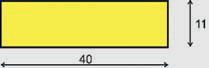 Výstražný polyuretánový obdĺžnikový profil na stenu - 1m, 40x11 mm - 1