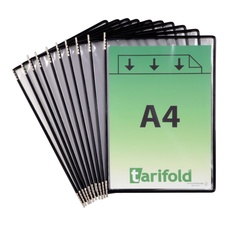Závesné vrecká TAROFOLD s úchytmi A4, otvorené zhora, čierne