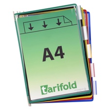 Závesné vrecká TARIFOLD s úchytmi A4, otvorené zhora, mix fa