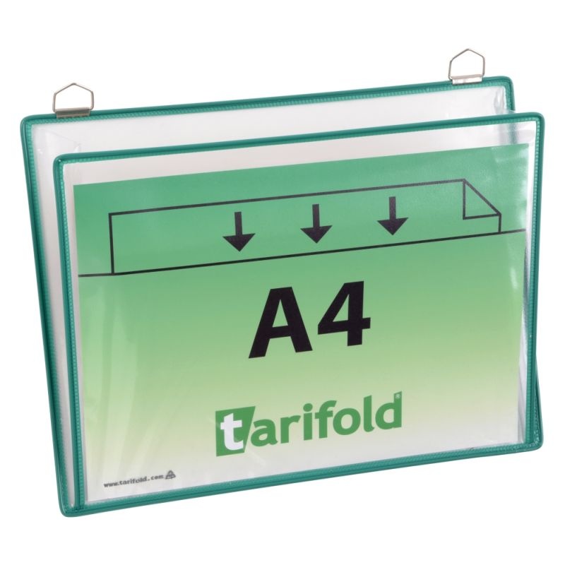 Veľkokapacitné vrecká TARIFOLD s 2 očkami, A4 na šírku, zele