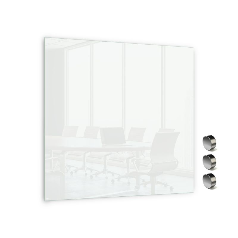 Sklenená magnetická tabuľa Memoboards, 100x100 cm, biela