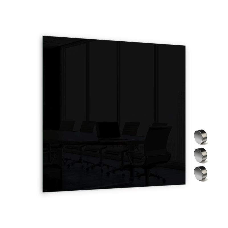 Sklenená magnetická tabuľa Memoboards, 100x100 cm, čierna