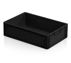 Plastová ESD Euro prepravka 600x400x170 mm, plný úchyt