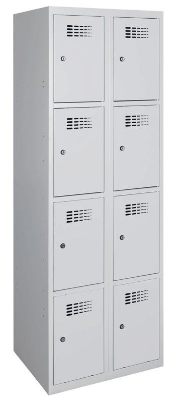 Šatníková skriňa s 8-boxmi, sivá