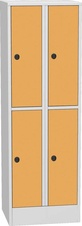 Šatníková skriňa s boxami SHS 32 AH, dvere HPL, oranžová