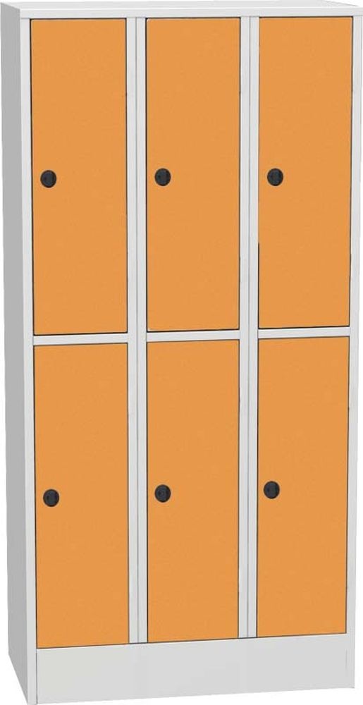Šatníková skriňa s boxami SHS 33 AH, dvere HPL, oranžová
