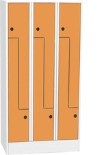 Šatníková skriňa Z SZS 33 AH, dvere HPL, oranžová