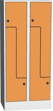 Šatníková skriňa Z SZS 42 AH, dvere HPL, oranžová