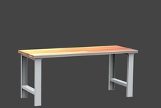 Dielenský stôl DPS 2A01 s oplechovanou nerezovou prednou hranou dosky