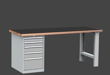 Dielenský stôl DPS 2323 s hladkou pogumovanou pracovnou dosk - 1
