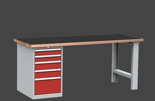 Dielenský stôl DPS 2323 s hladkou pogumovanou pracovnou dosk - 3