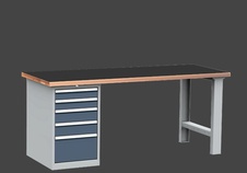 Dielenský stôl DPS 2323 s hladkou pogumovanou pracovnou dosk - 5