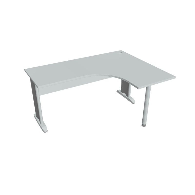 HOBIS kancelársky stôl pracovný tvarový, ergo ľavý - CE 60 L, sivá