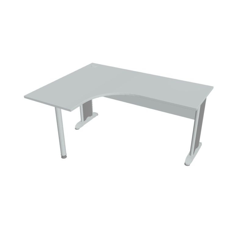 HOBIS kancelársky stôl pracovný tvarový, ergo pravý - CE 60 P, sivá