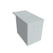 HOBIS kontajner K 24 CP 80, 4 zásuvky, roky pozdĺž, 80 cm, dekor šedá