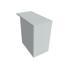 HOBIS kontajner K 25 CP 80, 5 zásuviek, roky pozdĺž, 80 cm, sivá