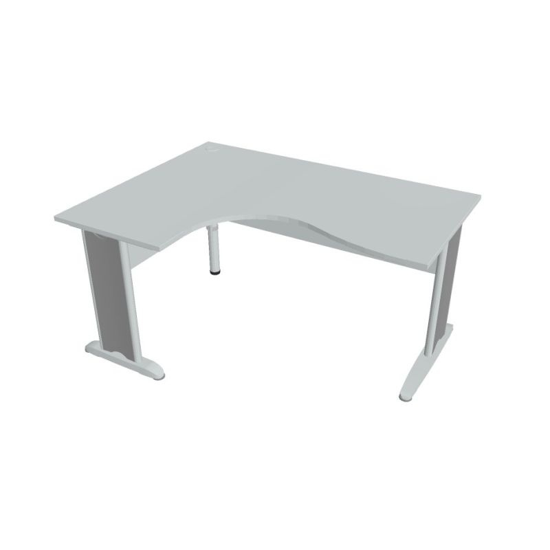 HOBIS kancelársky stôl pracovný tvarový, ergo pravý - CE 2005 P, sivá