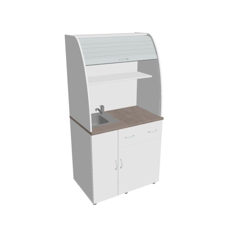 HOBIS kancelárska kuchyňa s drezom a batériou, ľavá - KU 2 1