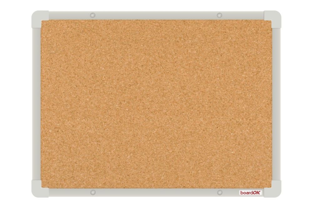 Korková nástenka boardOK so strieborným rámom 600x450