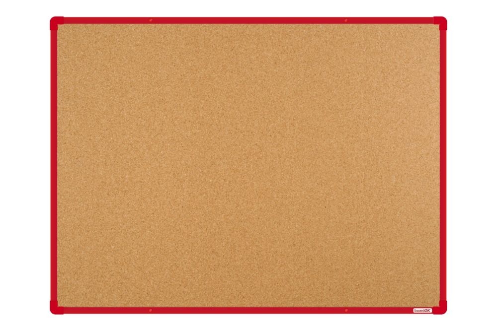Korková nástenka boardOK s červeným rámom 1200x900