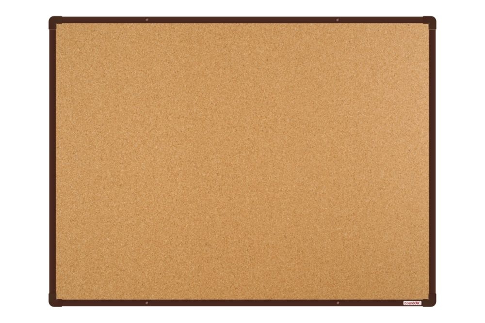 Korková nástenka boardOK s hnedým rámom 1200x900