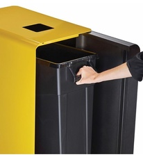 Kôš na triedený odpad - plast, Rossignol Cubatri, 56133, 65 L, uzamykateľný, žltý - 2
