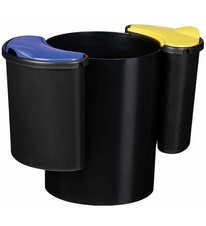 Kôš na triedený odpad Rossignol Modultri 59762, 16 + (2 x 4,5) L, čierny