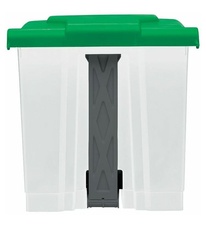 Kôš na triedený odpad pre HACCP - tmavé sklo, Rossignol Utilo 54022, 30 L, zelené veko - 2